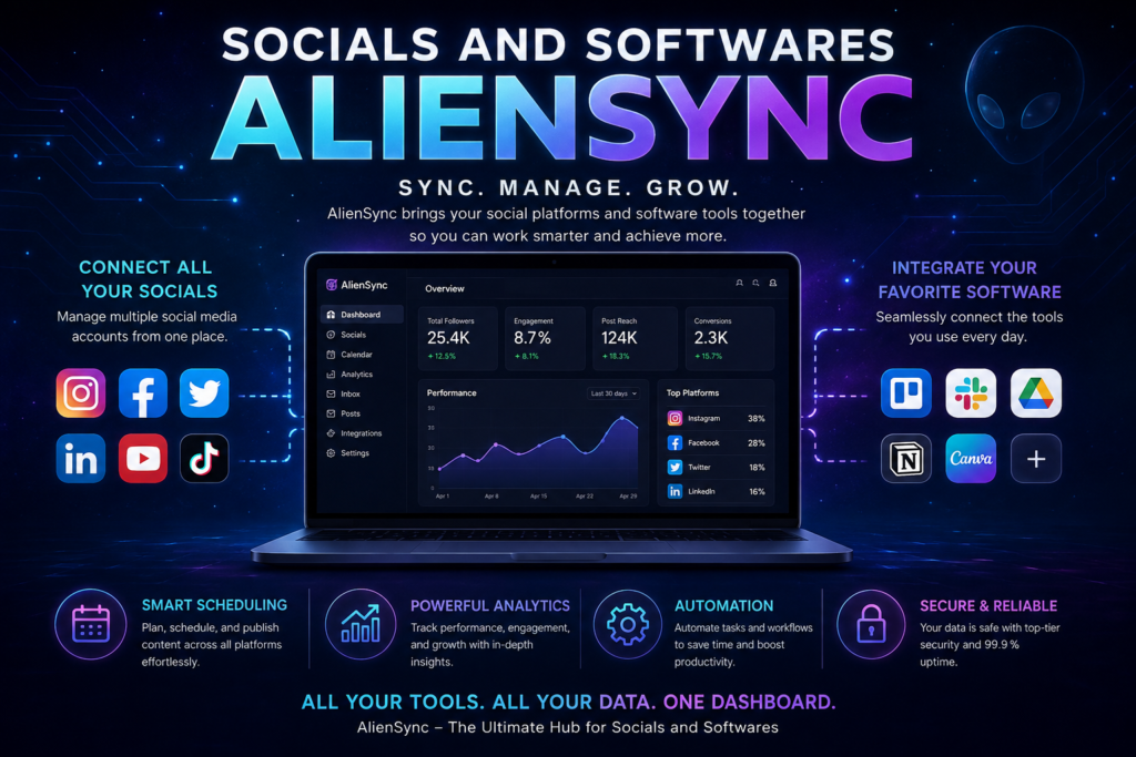 Socials and Softwares AlienSync